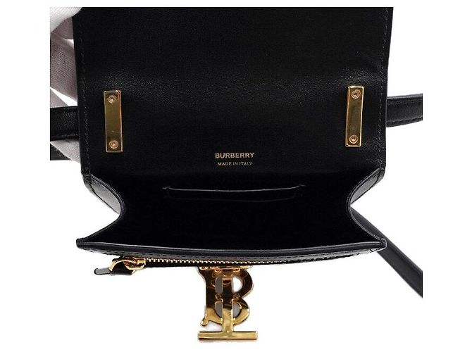 Burberry Mini borsa a tracolla porta cellulare in pelle nera - vista 5
