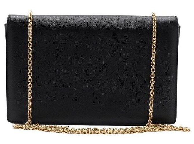 Salvatore Ferragamo Borsa a tracolla GINNY nera con catena dorata - vista 5
