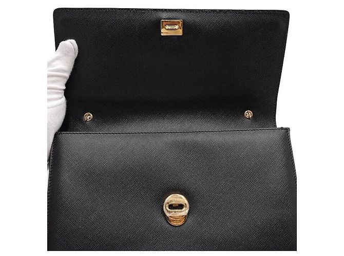 Salvatore Ferragamo Borsa a tracolla GINNY nera con catena dorata - vista 7