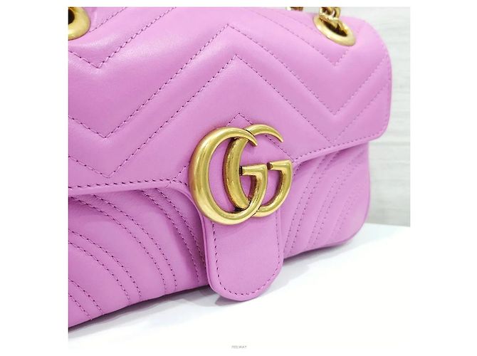 Gucci Mini borsa a tracolla con catena matelassé rosa - vista 5