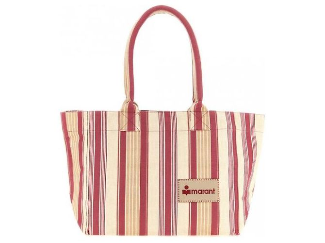 Borsa a mano Isabel Marant rossa in cotone - vista 4