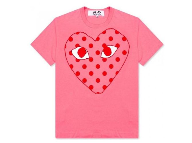 Comme Des Garcons Dot Heart Kurzarm T-Shirt AX - Ansicht 4