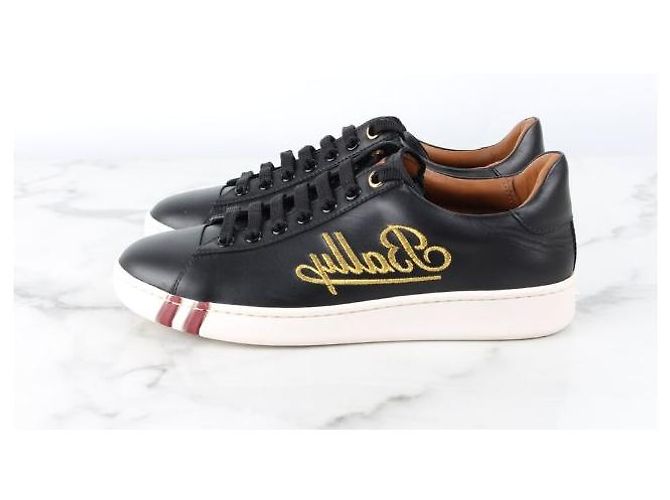 Bally Baskets en cuir Initial Logo - vue 4