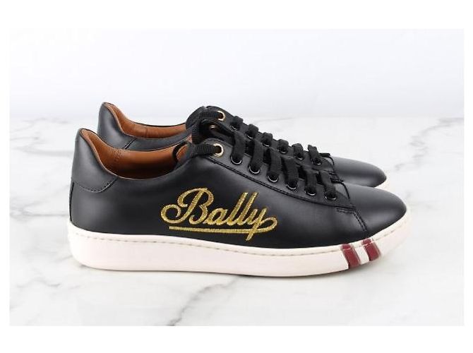 Bally Baskets en cuir Initial Logo - vue 6