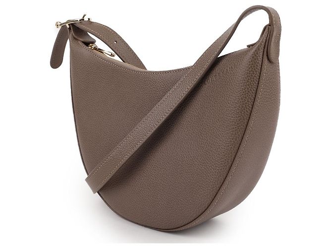 Borsa a tracolla Longchamp S Taupe in pelle di vitello - vista 4