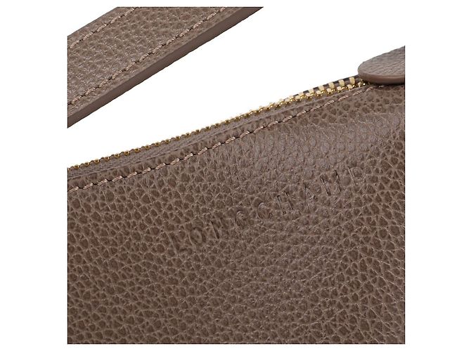 Borsa a tracolla Longchamp S Taupe in pelle di vitello - vista 9