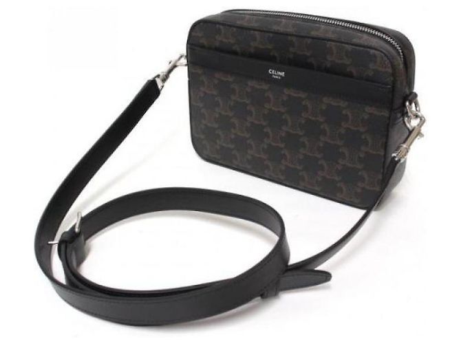Céline Small Messenger in tela TRIOMPHE e pelle di vitello - vista 5