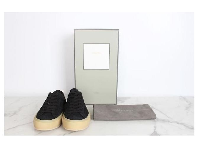 Tom Ford Sneakers Cambridge in camoscio nero - vista 2