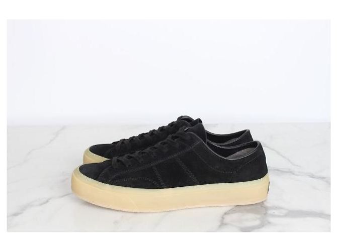 Tom Ford Sneakers Cambridge in camoscio nero - vista 3