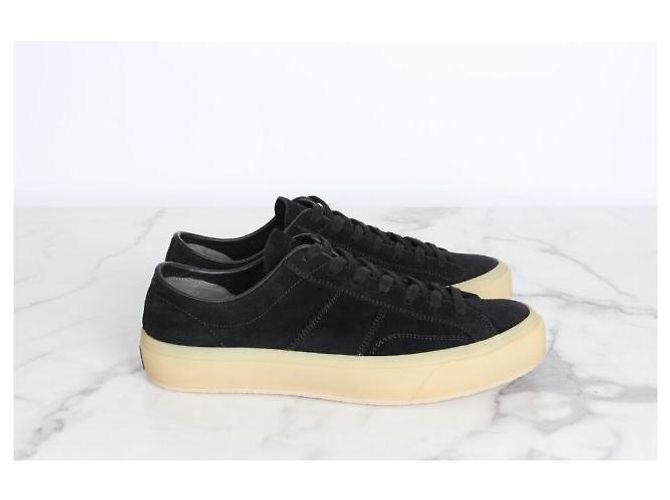 Tom Ford Sneakers Cambridge in camoscio nero - vista 4