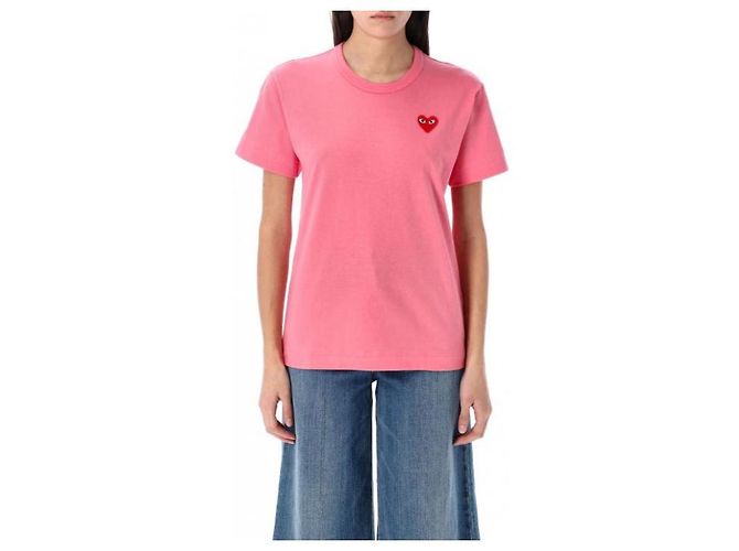 Comme Des Garcons Kurzarm-T-Shirt mit rotem Herz-Patch AX - Ansicht 4