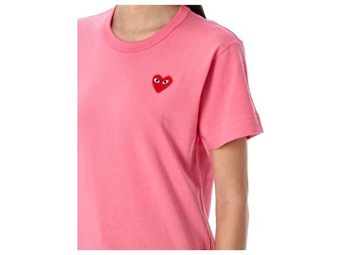 Comme Des Garcons Kurzarm-T-Shirt mit rotem Herz-Patch AX - Ansicht 6