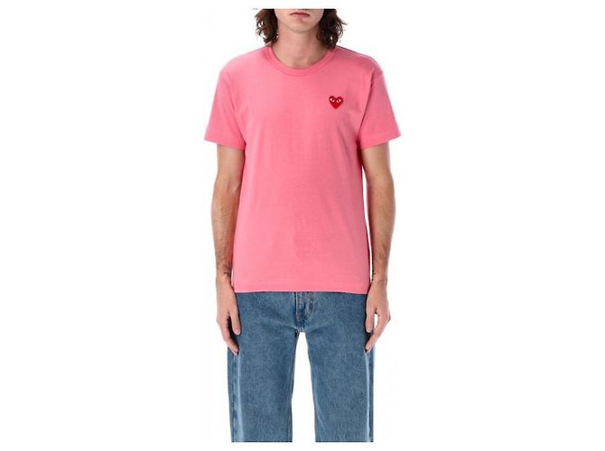 Comme Des Garcons Kurzarm-T-Shirt mit rotem Herz-Patch AX - Ansicht 7