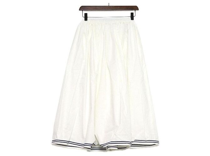 Miu Miu Gonna lunga in popeline bianca da donna - vista 4