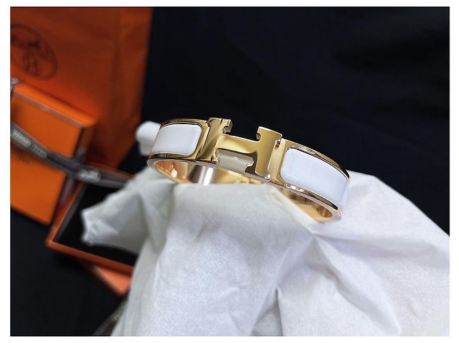 Hermès Clickachou Armband Roségold Weiß - Ansicht 4