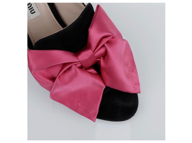 Sandali Miu Miu Bow in scamosciato marrone - vista 10