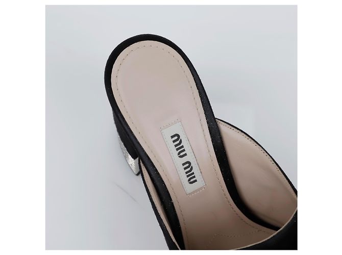 Sandali Miu Miu Bow in scamosciato marrone - vista 11