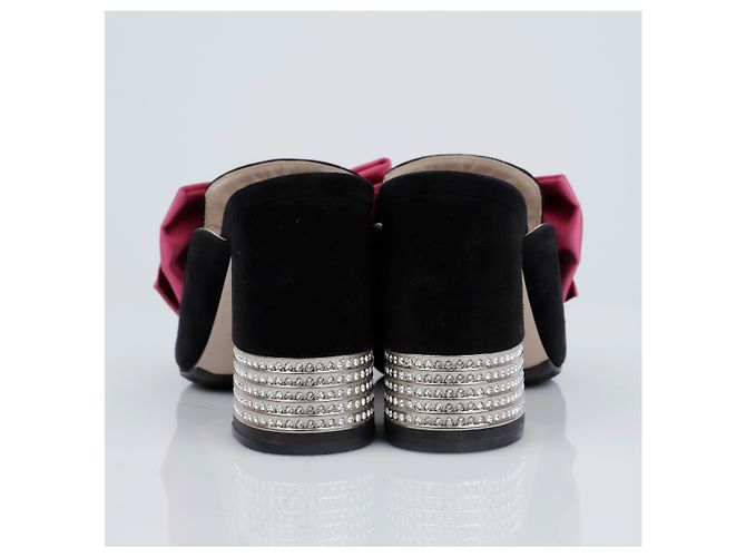 Sandali Miu Miu Bow in scamosciato marrone - vista 5