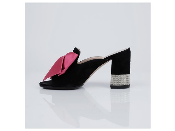 Sandali Miu Miu Bow in scamosciato marrone - vista 6