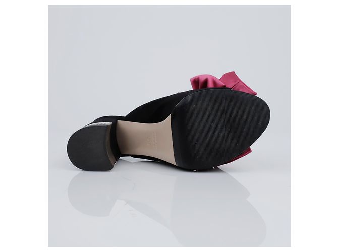Sandali Miu Miu Bow in scamosciato marrone - vista 9