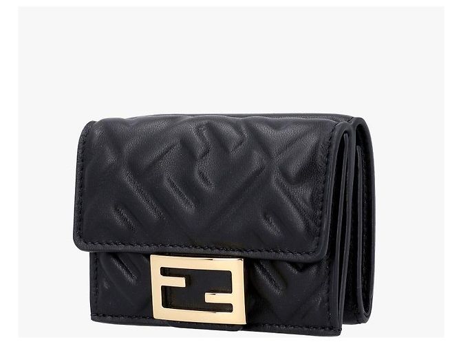 Fendi Portafoglio Micro Tri-Fold Monogram Baguette - vista 4