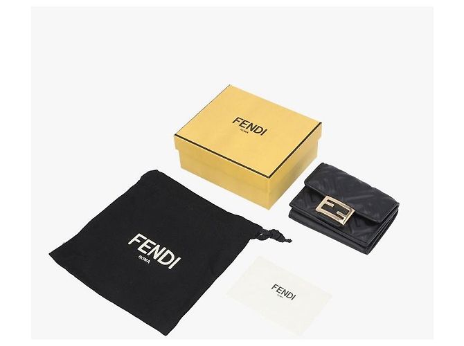 Fendi Portafoglio Micro Tri-Fold Monogram Baguette - vista 9