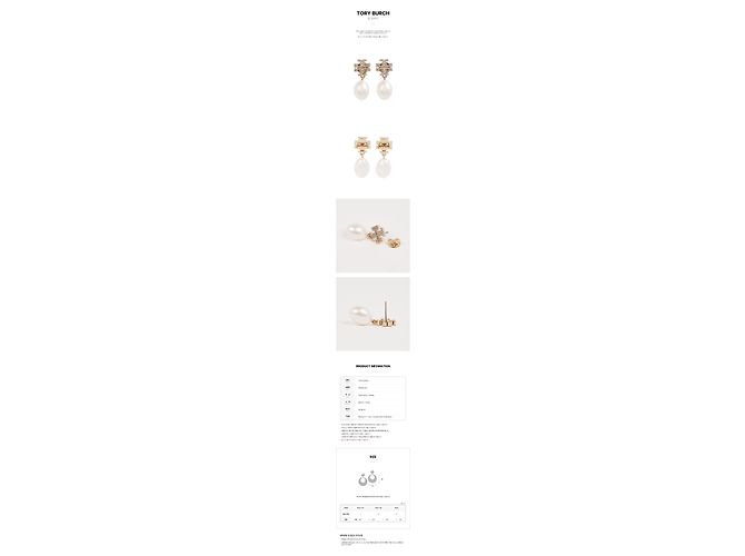 Tory Burch Orecchini Kira Pavé Pearl Drop da donna - vista 11