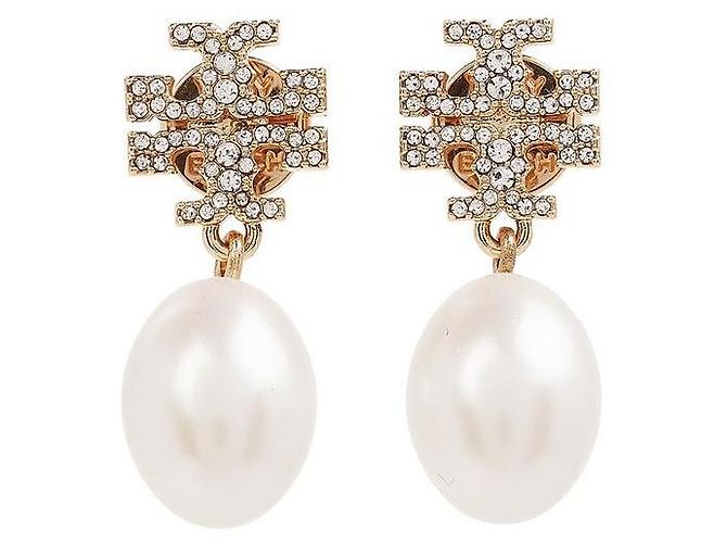 Tory Burch Orecchini Kira Pavé Pearl Drop da donna - vista 8