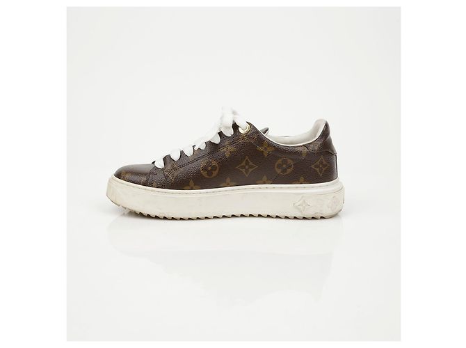 Baskets Louis Vuitton Timeout Marron Toile Enduite - vue 10