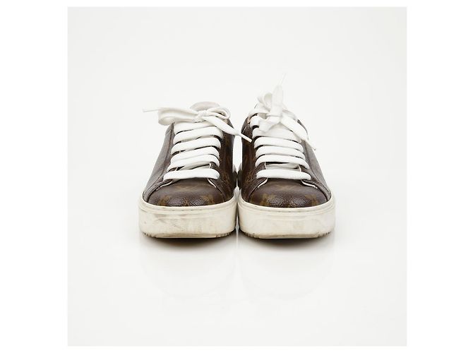 Baskets Louis Vuitton Timeout Marron Toile Enduite - vue 4