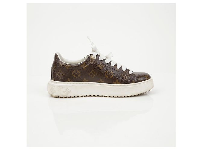 Baskets Louis Vuitton Timeout Marron Toile Enduite - vue 9