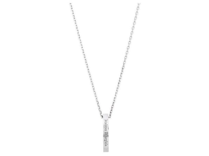 Maison Martin Margiela Silberkette mit graviertem Logo-Ring - Ansicht 3