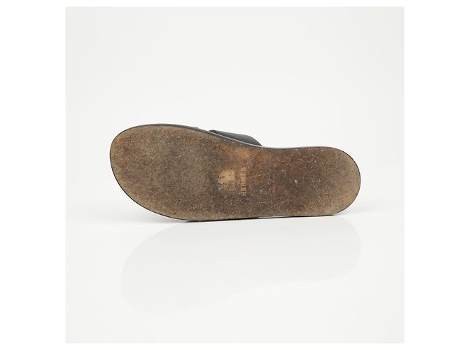 Hermès Pantofole Izmir in pelle nera - vista 11