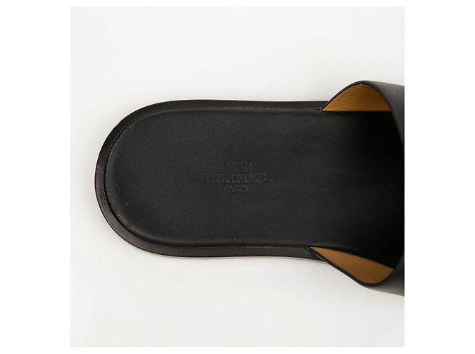 Hermès Pantofole Izmir in pelle nera - vista 13