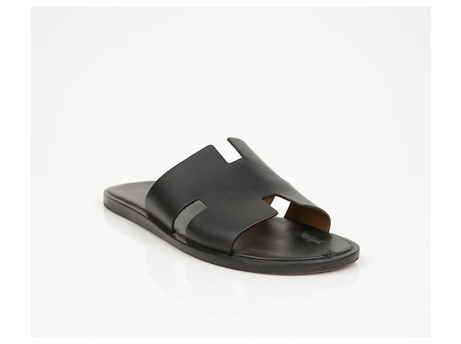 Hermès Pantofole Izmir in pelle nera - vista 2