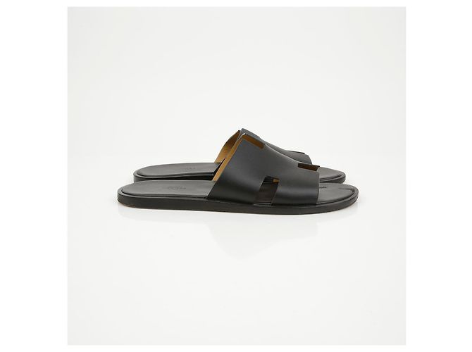 Hermès Pantofole Izmir in pelle nera - vista 3