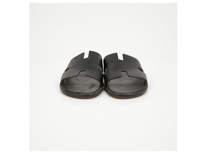Hermès Pantofole Izmir in pelle nera - vista 4