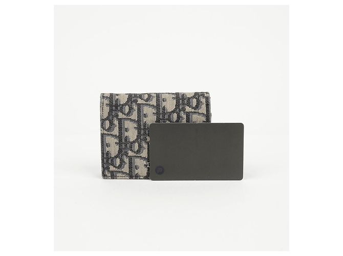 Dior Tarjetero con solapa de jacquard Oblique Beige Black - vista 13
