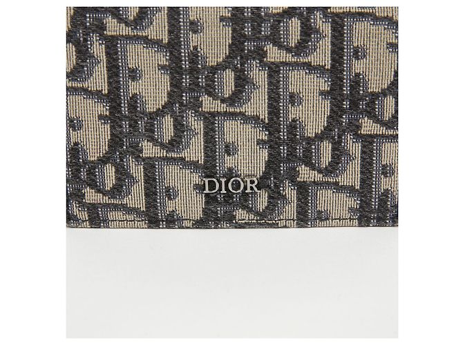 Dior Tarjetero con solapa de jacquard Oblique Beige Black - vista 2