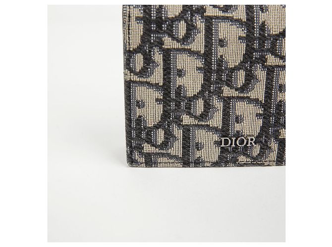 Dior Tarjetero con solapa de jacquard Oblique Beige Black - vista 3