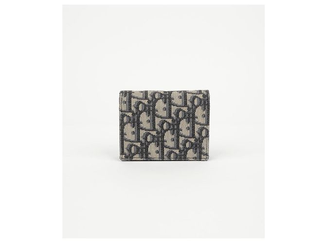 Dior Tarjetero con solapa de jacquard Oblique Beige Black - vista 4
