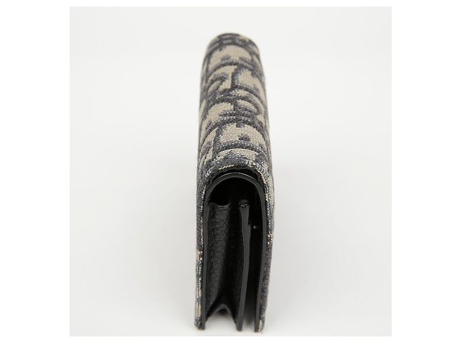Dior Tarjetero con solapa de jacquard Oblique Beige Black - vista 6