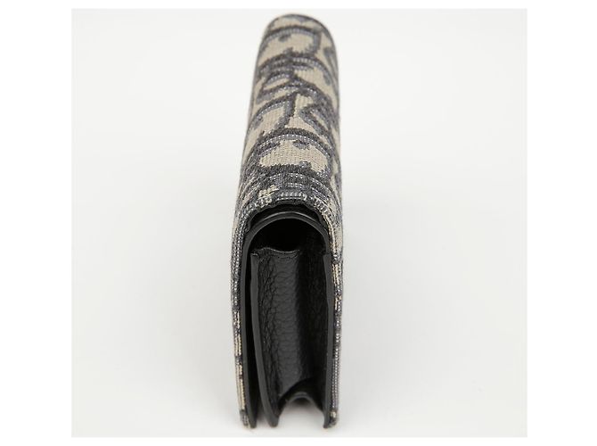 Dior Tarjetero con solapa de jacquard Oblique Beige Black - vista 7