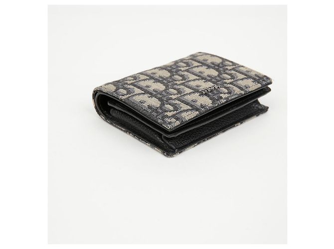 Dior Tarjetero con solapa de jacquard Oblique Beige Black - vista 9