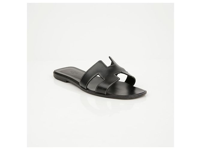Hermès Sandali Oran in pelle di vitello Black - vista 2
