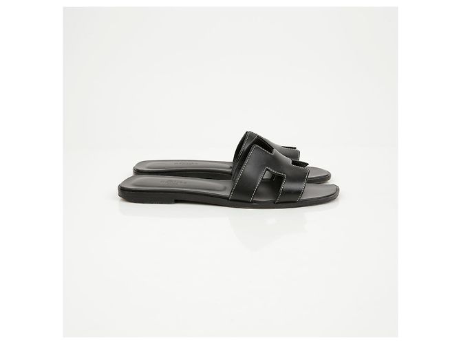 Hermès Sandali Oran in pelle di vitello Black - vista 3