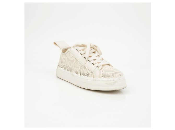 Chloé Sneakers basse in pizzo da donna Mild Beige - vista 2