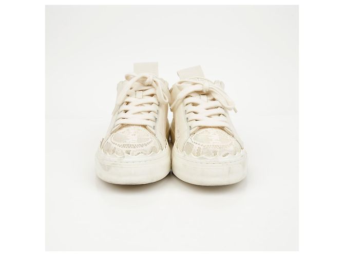 Chloé Sneakers basse in pizzo da donna Mild Beige - vista 4