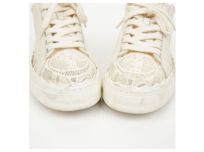 Chloé Sneakers basse in pizzo da donna Mild Beige - vista 5