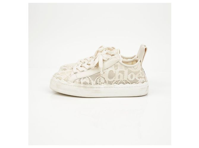 Chloé Sneakers basse in pizzo da donna Mild Beige - vista 7
